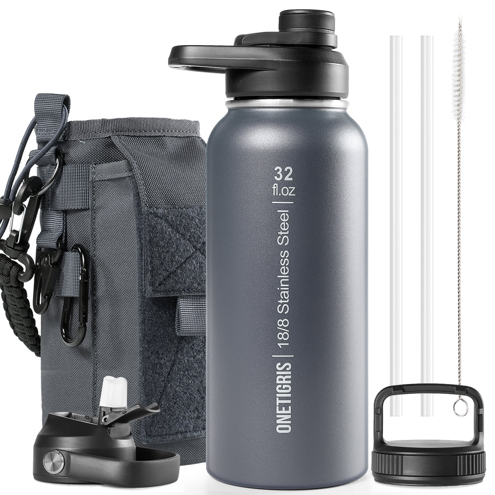 32oz Stainless Steel Insulated Water Bottle with Pouch set